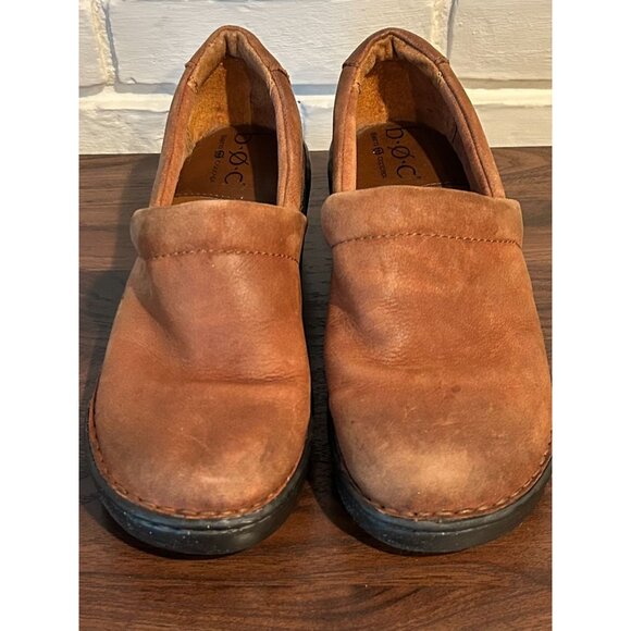Women's‎ BORN BOC BROWN Leather Wedge Clogs/Mules Size 9 - Picture 3 of 9